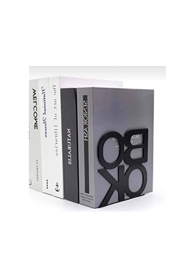 4'lü Set Siyah Desenli Kitap Desteği, Dekoratif Ve Fonksiyonel