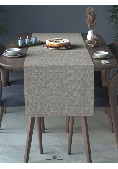 Br Perle Perle Home Keten Dokulu Runner Açık Gri Renk Dekoratif Şık Runner Örtü