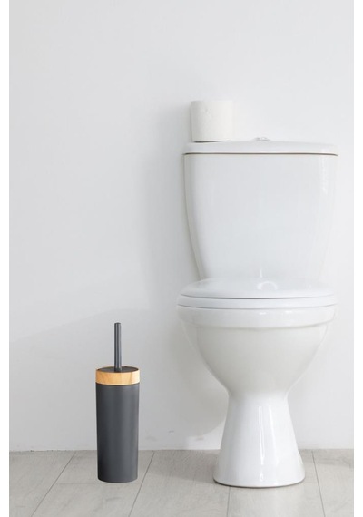 Flora Bambu Desen Wc Klozet Fırçası Plastik, Tuvalet Banyo Wc Temizleme Fırçası Gri Gri