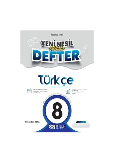 8.Sınıf Türkçe Yeni Nesil Nitelikli Defter - Osman Can Doma - Nitelik Yayınları