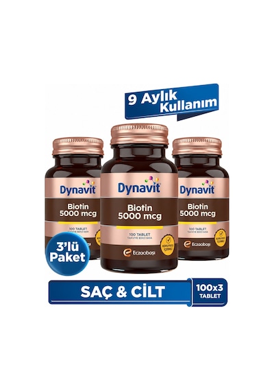 Dynavit Biotin 5000 mcg 100 Tablet 3 Adet