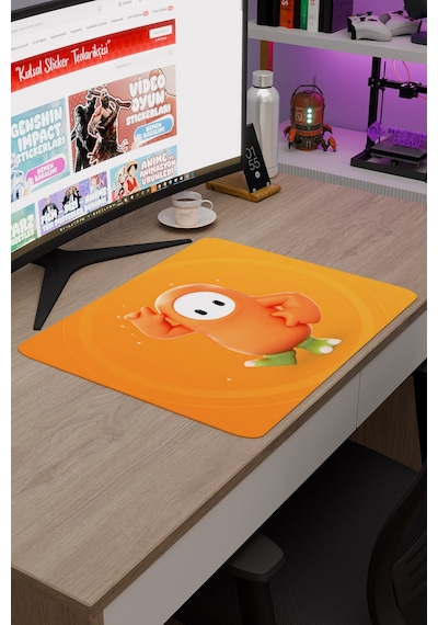 Fall Guys Kaymaz Dikişli Kauçuk Oyuncu Mousepad V2 - 48x40 Xl Gaming Mouse Pad Fare Altlığı