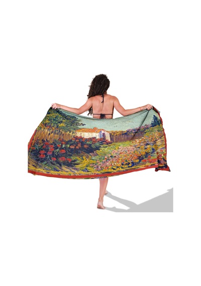 Canvas Summer Desen İç Göstermeyen Saten Pareo Çok Renkli