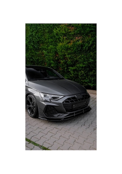 Audi A3 S-line 2025+ Body Kit Seti Ön Lip Yan Marşpiyel Difüzör Arka Flap Tavan Spoiler Piano Black Abs
