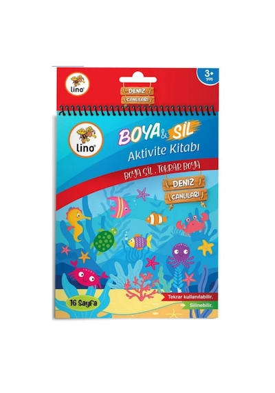 Lino Boya Ve Sil Aktivite Boyama Kitabı - Deniz Canlıları