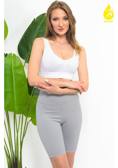 Sh Mağazacılık Kadın Modal Crop Top Büstiyer Toparlayıcı Kalın Askılı Seamless Dikişsiz Örme Bustiyer