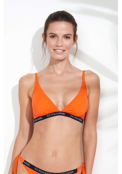 U.S. Polo Assn. Kadın Turuncu Geniş Üçgen Bikini Üst 21501