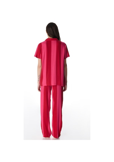 Penti Kırmızı For You Çizgili Düğmeli Gömlek Pantolon Pijama Takımı