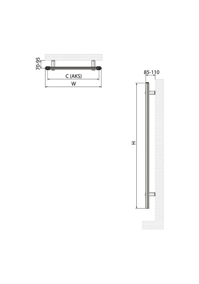 800x500 mm Karbon Çelik 15 Borulu Alya Beyaz Havlupan
