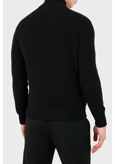 Gran Sasso Regular Fit Dik Yaka Kapitoneli Triko Ceket Erkek Ceket 23195 24639 099 Siyah