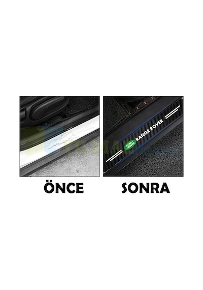 Range Rover Logo Karbon Kapı Eşiği Koruma Oto Sticker 4 Parça