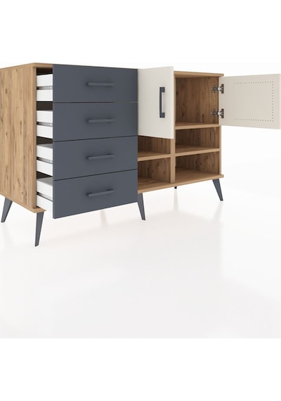 Hyperion Konsol 4 Raflı 4 Çekmeceli 2 Kapaklı 132x44x83 Çam-aytaşı/antrasit Aytaşı/antrasit Hyperion Konsol 4 Raflı 4 Çekmeceli 2 Kapaklı 132x44x83 Çam-aytaşı/antrasit Aytaşı/antrasit