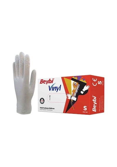 Beybi Pudrasız Vinil Muayene Eldiveni S-20 Pk-Koli