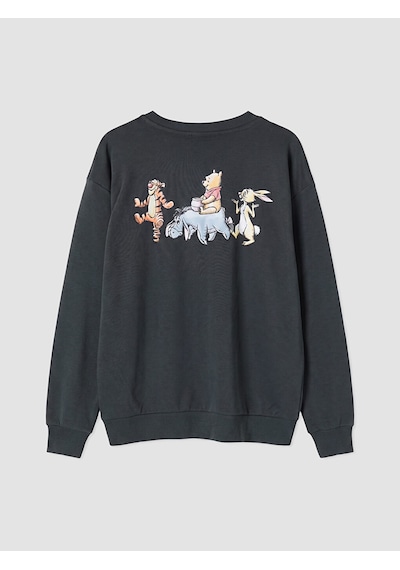 LC Waikiki Lc Waıkıkı Antrasit Winnie The Pooh Baskılı Oversize Kadın Sweatshirt