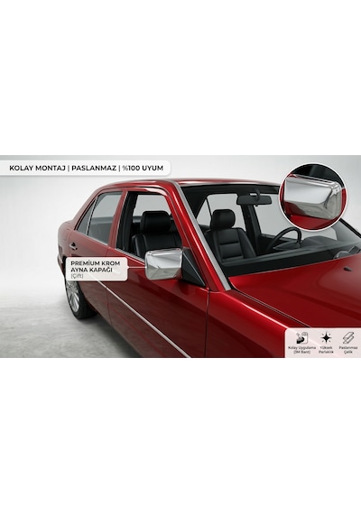 Mercedes E Klasse W124 Krom Ayna Kapağı Takımı 1984-1995 Paslanmaz Çelik Mrcsw124kkayk00001