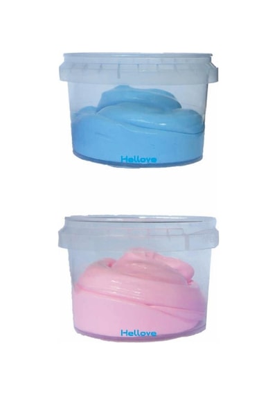 Ele Yapışmayan Pembe-mavi Slime 2 Li Pofuduk Slaym Oyun Hamuru