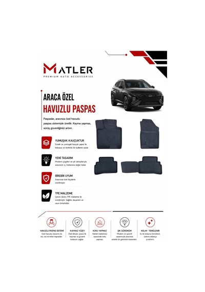 Hyundai Tucson 2025 Model 4d Ekstra Havuzlu Paspas