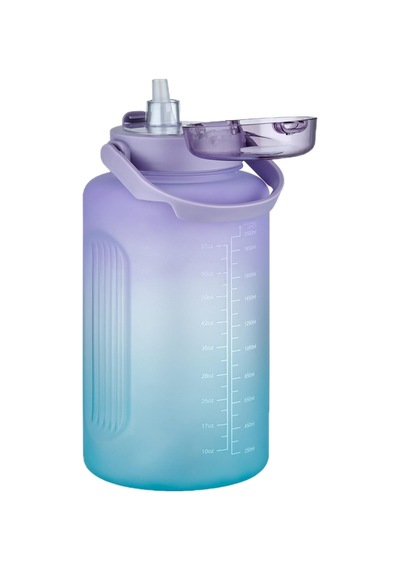 Vagonlife Mega Büyük Boy 2500ml 2.5litre Pipetli/pipetsiz Kullanım Çift Renk Motivasyon Matarası Genel
