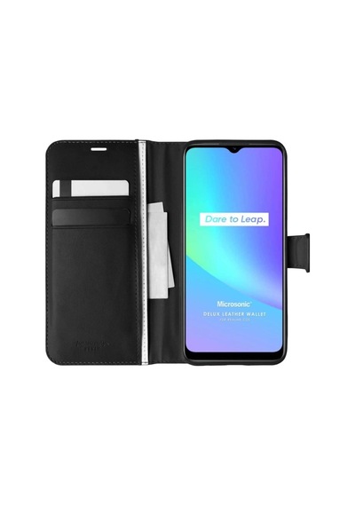 Oppo Realme C25s Kılıf Delux Leather Wallet Siyah Col107758-siyah