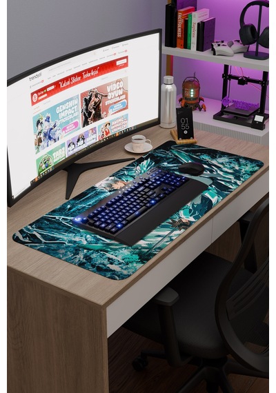 Bleach Anime V4 - 90x40 Xxl Gaming Kauçuk Kaymaz Taban Mouse Pad Fare Altlığı