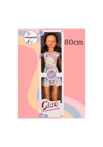 Büyük Boy Et Bebek 80cm Yürüyüş Arkadaşım Clara Bebek 80cm Oyuncak Bebek Çiçekli Elbiseli