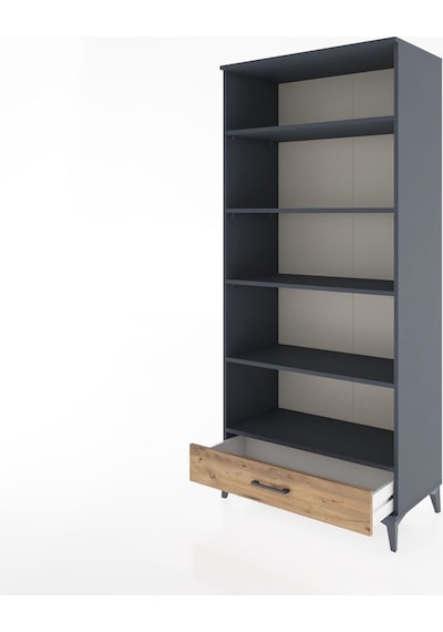 Hyperion Dolap 5 Raflı Tek Çekmeceli 88x44x195 Antrasit-çam Antrasit