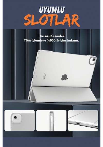 Apple Uyumlu iPad Air 13 İnç M2 Çipli 2024 Akıllı Smart Cover Tablet Kılıfı A2898/a2899/a2900 Tablet Kılıfı