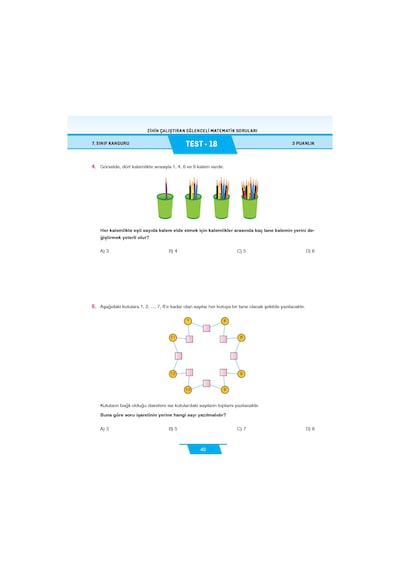 7. Sınıf Zihin Çalıştıran Eğlenceli Kanguru Matematik Soruları