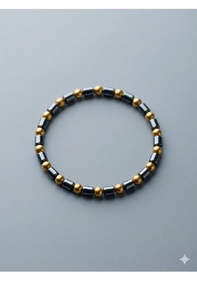 6 Mm Ve Boru Kesim Hematit Doğaltaş Bileklik Unisex Açık Gri