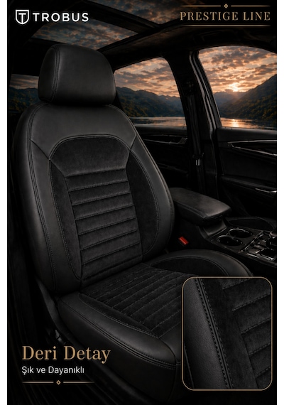Citroen Nemo 2008-2014 Tay Tüyü Deri Detay Koltuk Kılıfı Prestige Line Siyah