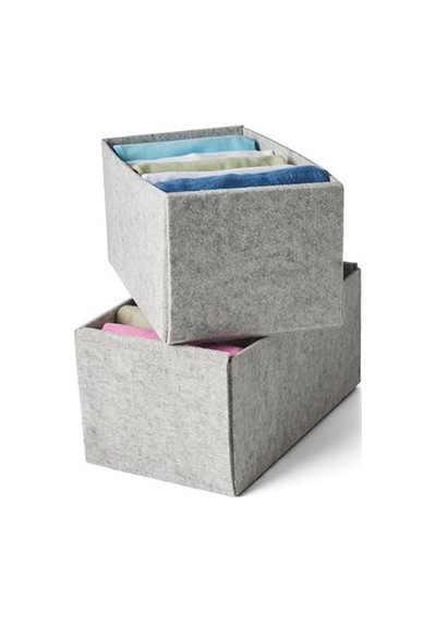 Ikea Komplement Kutu Seti, Açık Gri, 15x27x12 Cm, 2 Adet