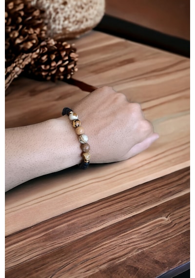 Odun Jasper Taşı Büyük Boy 10 Mm Bileklik Jasper Taşı Oniks Taşı Hematit Taşı Bileklik Asetat Kutu Asetat Kutu