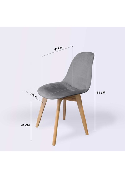 Woodesk Dallas Ağaç Ayaklı, Gri Renk Sandalye Snd3023-grı