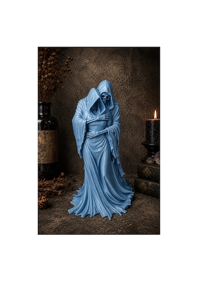 Gotik Azrail Grim Reaper Dekoratif Masaüstü Biblo 3d Baskı - Mavi