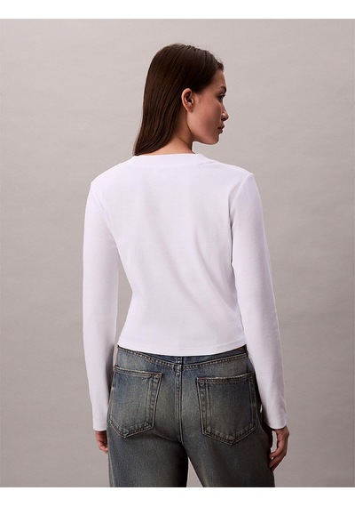 Calvin Klein Kadın Pamuklu Bisiklet Yaka Uzun Kollu Beyaz T-shirt Lv047a803g-yaa-12161 Bright White Calvin Klein Kadın Pamuklu Bisiklet Yaka Uzun Kollu Beyaz T-shirt Lv047a803g-yaa-12161 Bright White