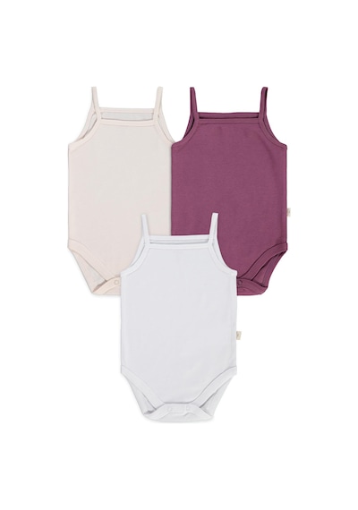 Civil Baby 3 Lü Basıc İp Askılı 0-36 Ay Çıtçıtlı Badi - Pudra Açık Pudra