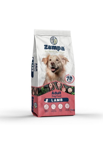Zampa Tam ve Dengeli Kuzu Etli ve Pirinçli Yetişkin Köpekler İçin Kuru Mama 15 KG
