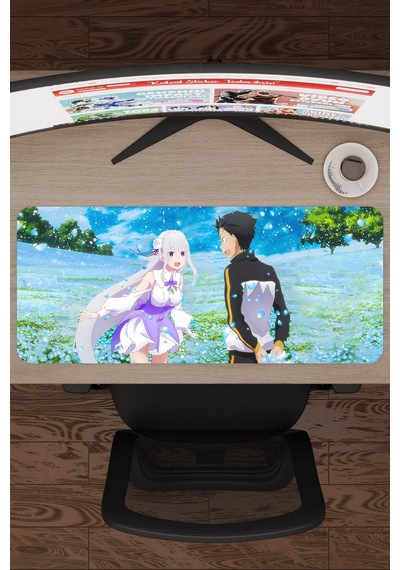 Re Zero Kaymaz Dikişli Kauçuk Oyuncu Mousepad V3 - 70x30 Xl Gaming Mouse Pad Fare Altlığı