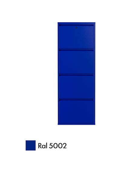 Evdemo Kilitli 4 Kapaklı Metal Ayakkabılık Lacivert