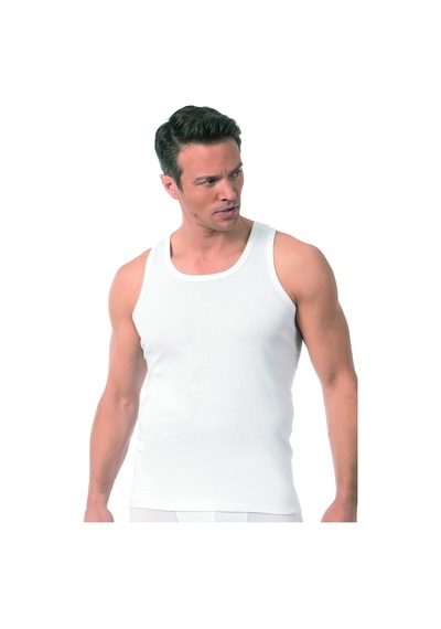 Özkan Underwear Özkan 0113 6'lı Paket Erkek %100 Pamuklu Esnek Yumuşak Ribana Kalın Askılı Atlet Beyaz