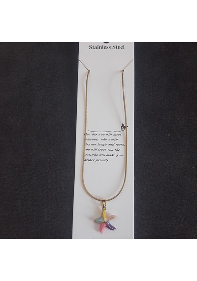 Stainless Steel Çelik Kolye Deniz Yıldızı Gold