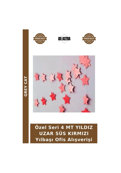 Özel Seri 4 Mt Yıldız Uzar Süs Kırmızı Yılbaşı Ofis Alışverişi