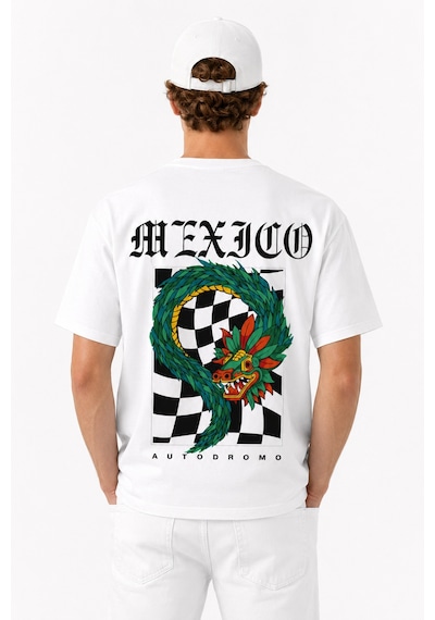 Bayloranzzo Mexico %100 Pamuk Heavy Cotton Premium Kalite Erkek Tişört Beyaz