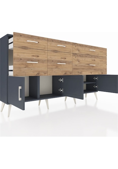 Arges Konsol Tek Raflı 6 Çekmeceli 4 Kapaklı 176x30x99 Antrasit-antrasit/çam Antrasıt/atlas Çam - Antrasıt Arges Konsol Tek Raflı 6 Çekmeceli 4 Kapaklı 176x30x99 Antrasit-antrasit/çam Antrasıt/atlas Çam - Antrasıt