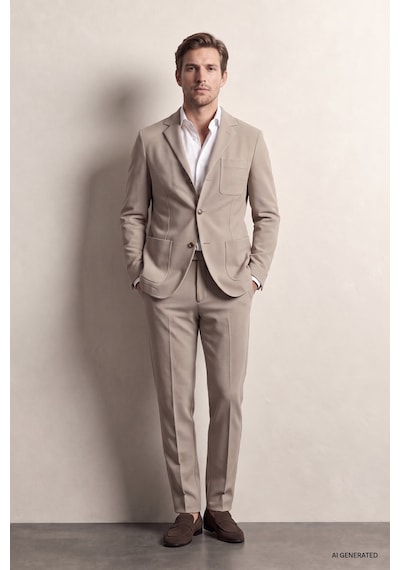 D'S Damat Ds Damat Comfort Bej Gofre Desenli Takim Elbise 6hc05ort00601