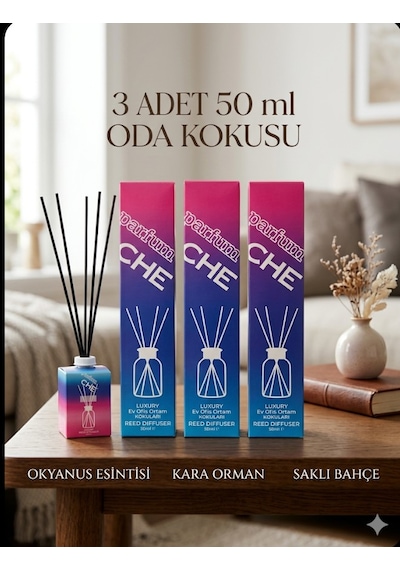 Oda Ofis Kokuları Okyanus-saklı Bahçe-orman Meyveleri 50 Ml Lik 3 Adet Karışık