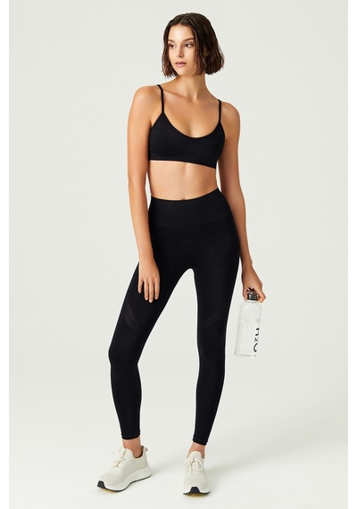 Los Ojos X Melodi Siyah Seamless Destekli Askılı Spor Sütyeni Adjust Siyah Siyah