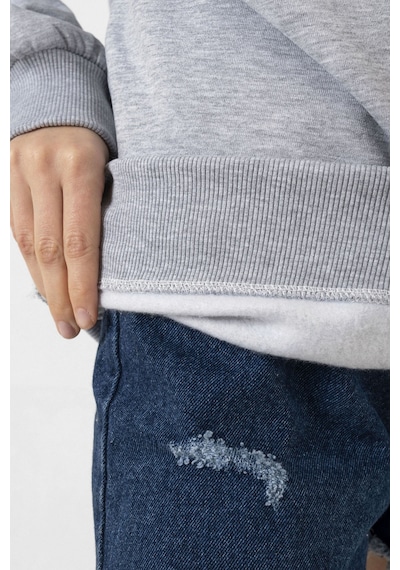 Romania Fingerprint Grimelanj Kadın 3ip Kapşonlu Sweatshirt Gri