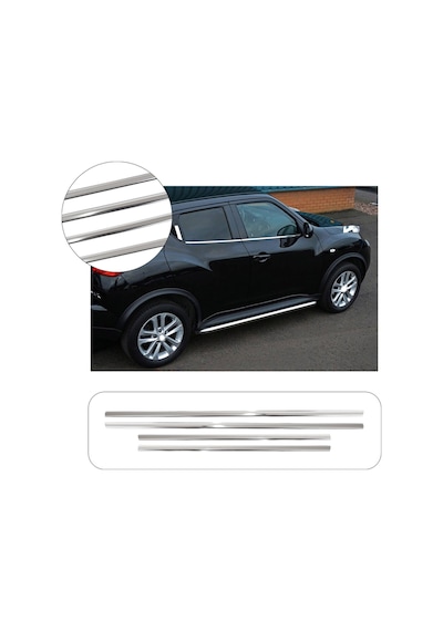 Nissan Juke Uyumlu 2010 Ve Üzeri Krom Cam Çıtası 4 Parça Paslanmaz Çelik