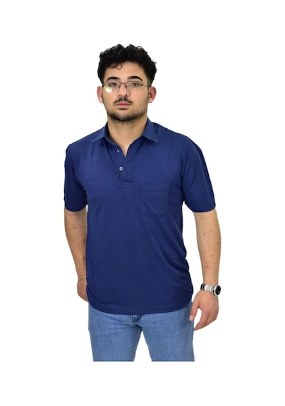 Erkek Gömlek Yaka Tişört T6064 Bgl-st04541 İndigo